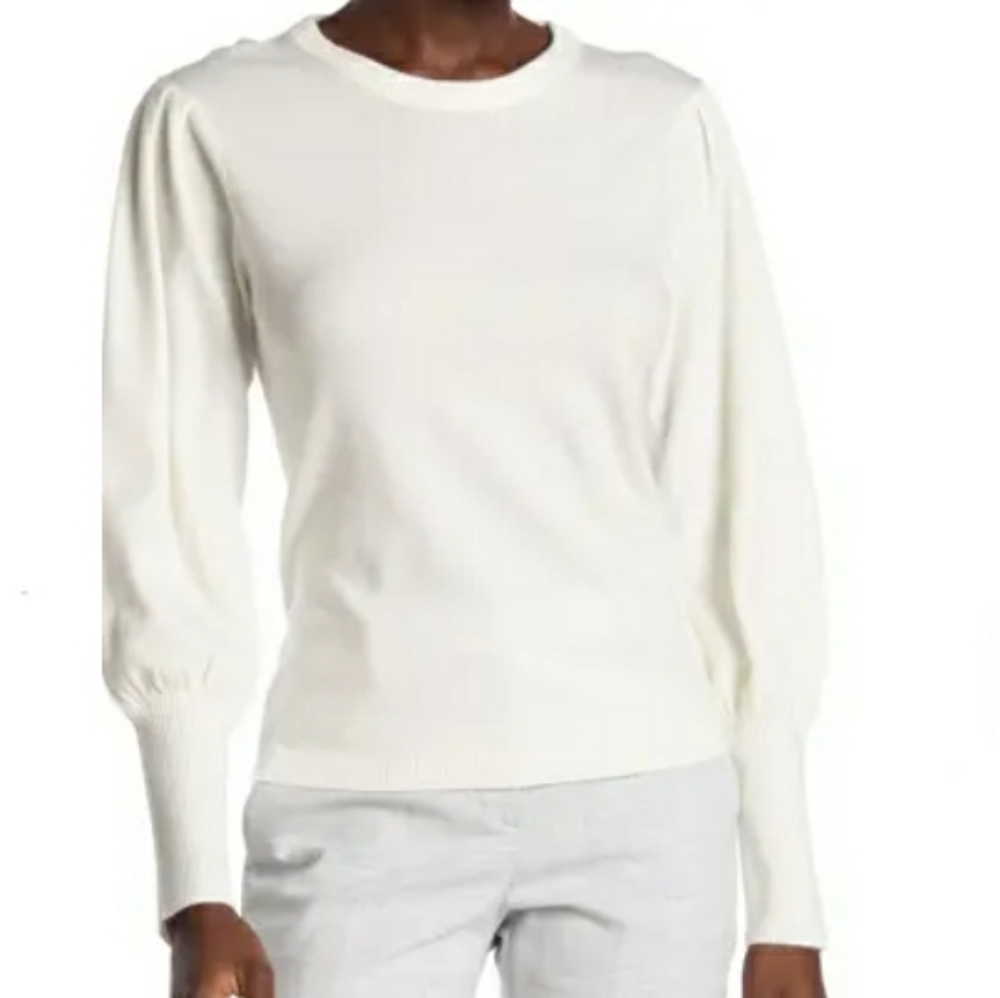 Magaschoni Snow Globe Puff Sleeve Pullover Sweater